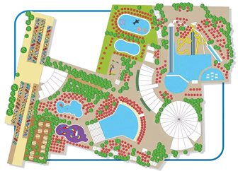 Plánek vodního parku Acquapark Bari, zdroj: Acquapark.net