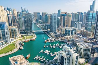 Dubai Marina od jihozápadu