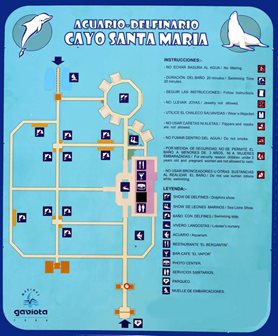 Plánek delfinária v Santa María, zdroj: Acuario-Delfinario Cayo Santa Maria
