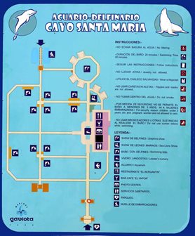 Plánek delfinária v Santa María, zdroj: Acuario-Delfinario Cayo Santa Maria