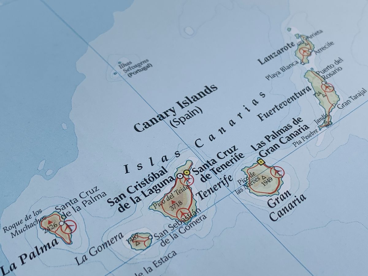 Poloha Kanárských ostrovů