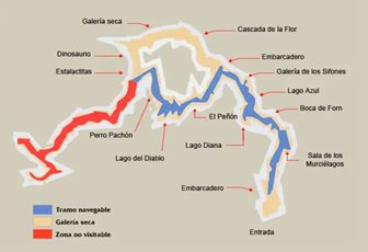 Coves de Sant Josep, plánek, zdroj: Covesdesantjosep.es