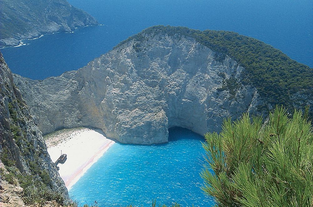 Pláž Navagio v Řecku