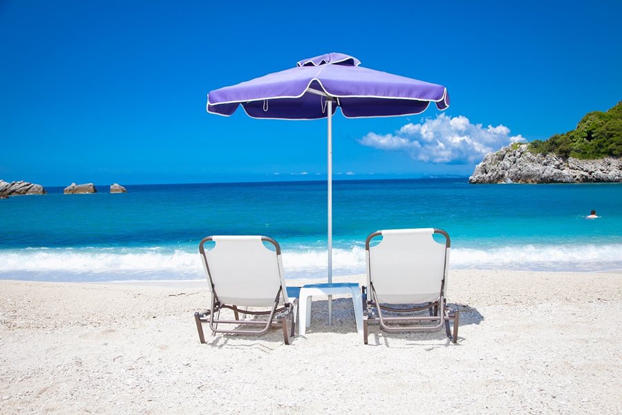 Západní Řecko, písečná pláž Ammoudia Západní Řecko, písečná pláž Ammoudia