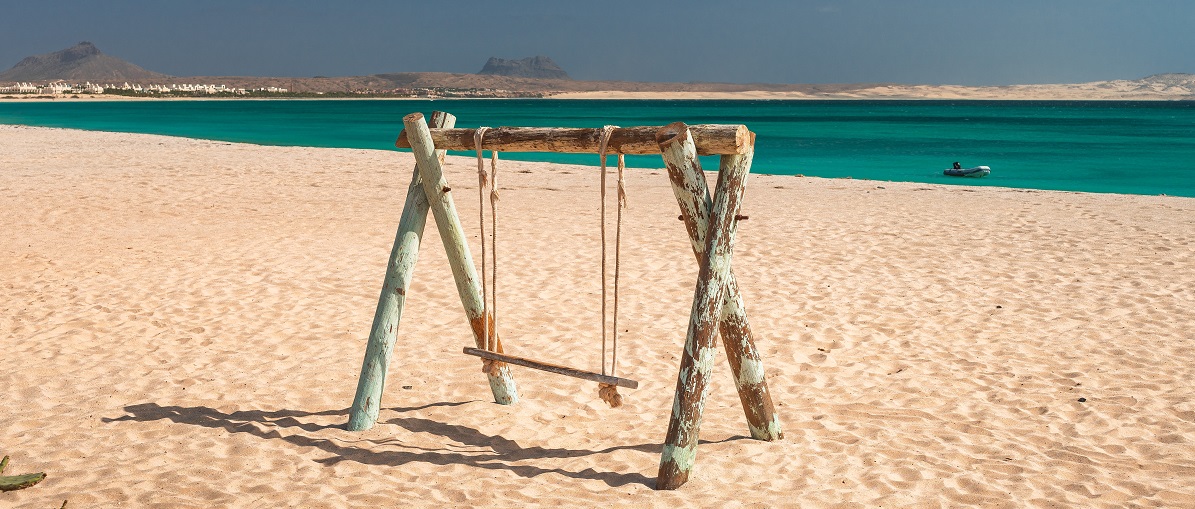 Tropická pláž na ostrově Boa Vista