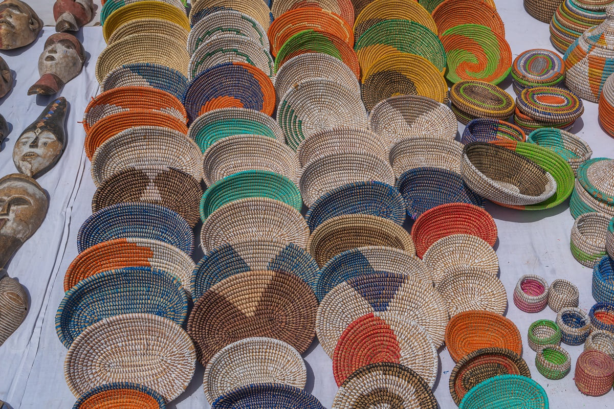 Kapverdské ostrovy, africké košíky - jeden z typických suvenýrů Kapverdské ostrovy, africké košíky - jeden z typických suvenýrů