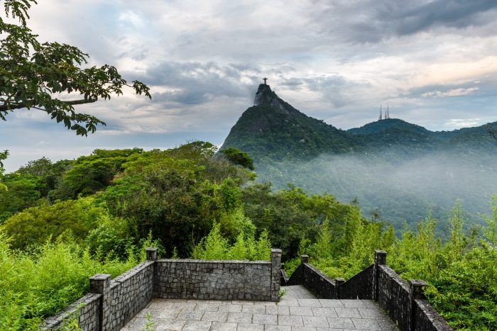 Slavná hora Corcovado v národním parku Tijuca u Ria de Janeira Geografie Brazílie