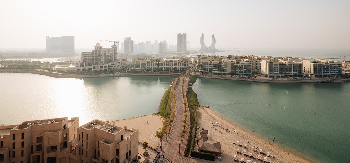 Umělé ostrovy Perla v katarské metropoli Doha