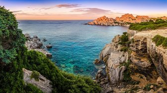 Capo Testa, západ slunce