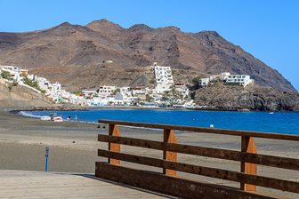 Pobřeží v Las Playitas na ostrově Fuerteventura, Kanárské ostrovy