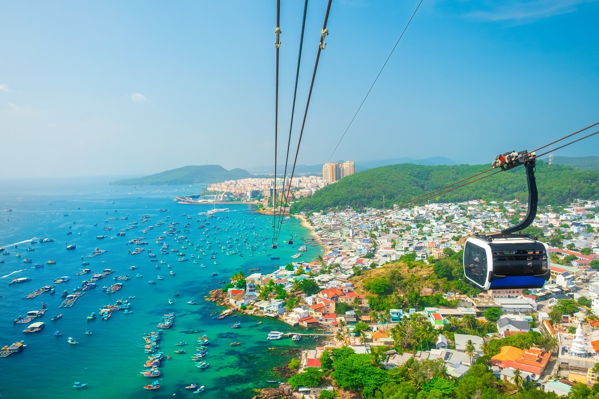 Výlet kabinovou lanovkou na ostrově Phu Quoc